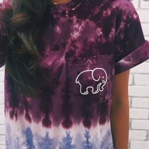 Purple and maroon tie dye ivory ella t shirt